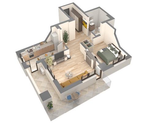 Apartament finalizat, 2 camere, Podu Ros Bloc Nou, etaj 5