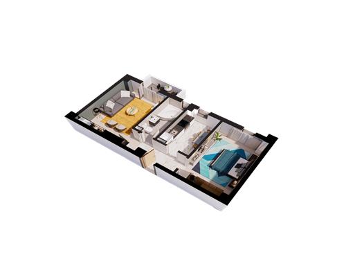 Apartament 2 camere, Pacurari, bloc nou, incalzire in pardoseala