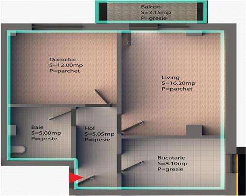 Apartament 2 camere, bloc nou, Capat Cug